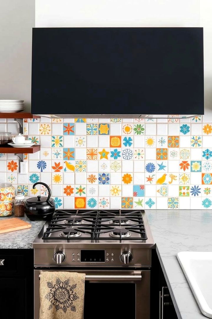 Colorful Backsplash Elements - 22 Boho Kitchen Ideas