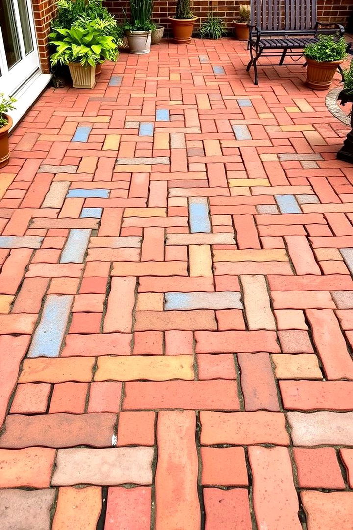 Colorful Brick Combinations - 22 herringbone brick patio designs