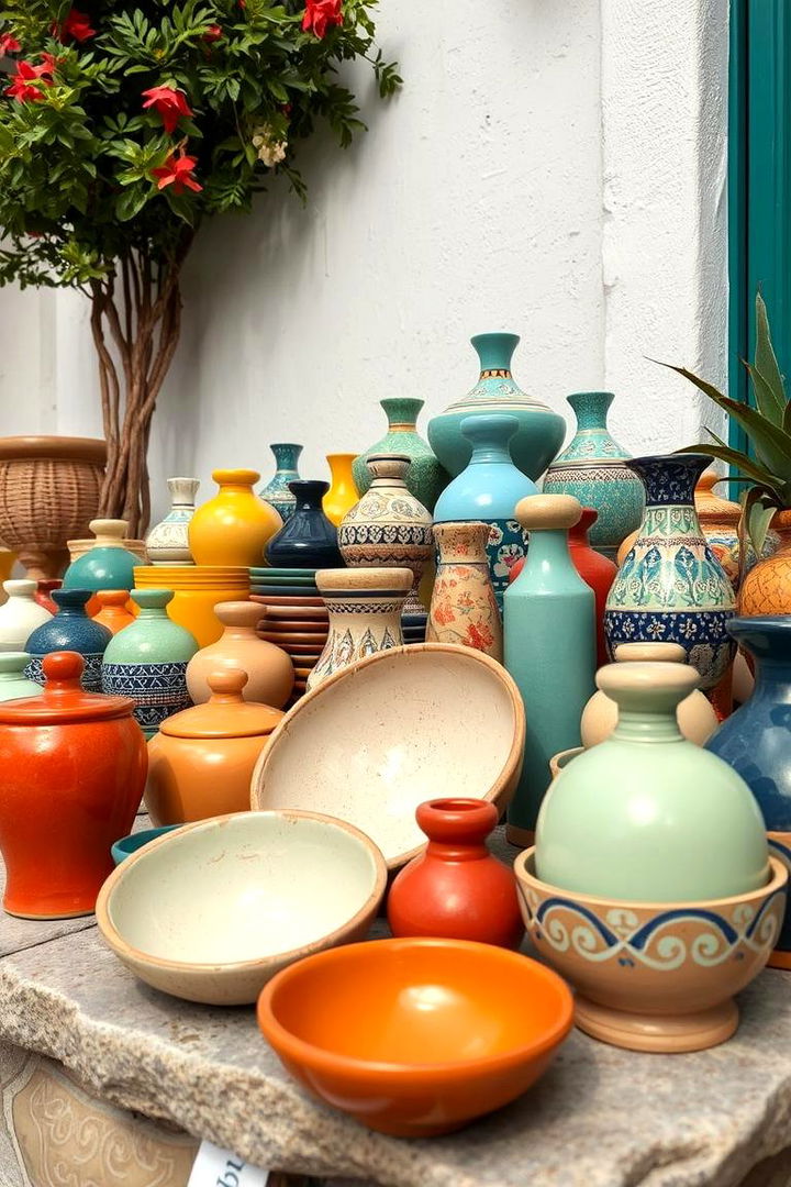 Colorful Ceramic Accents - 22 Mediterranean Patio Ideas