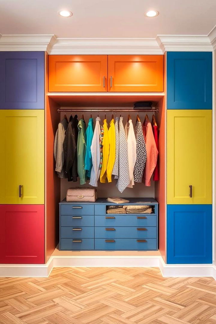 Colorful Contrasting Designs - 22 Built-in Wardrobes Ideas