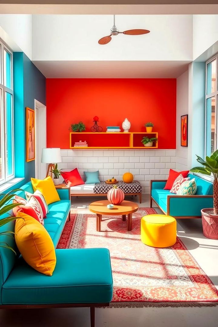 Colorful Conversation Area - 22 Backyard Patio Ideas