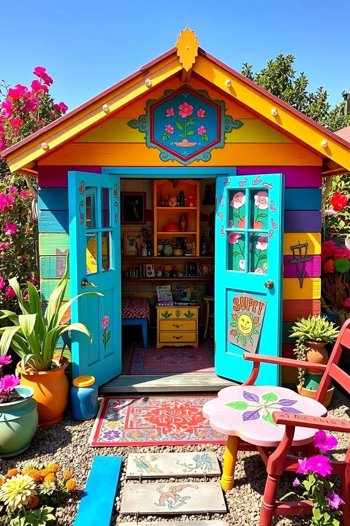 Colorful Creative Shed - 22 Garden Shed Ideas