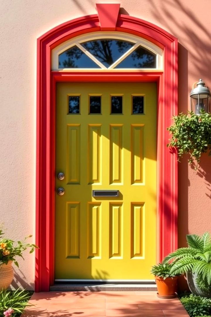 Colorful Door Trim Highlights - 22 Summer Front Door Decor Ideas