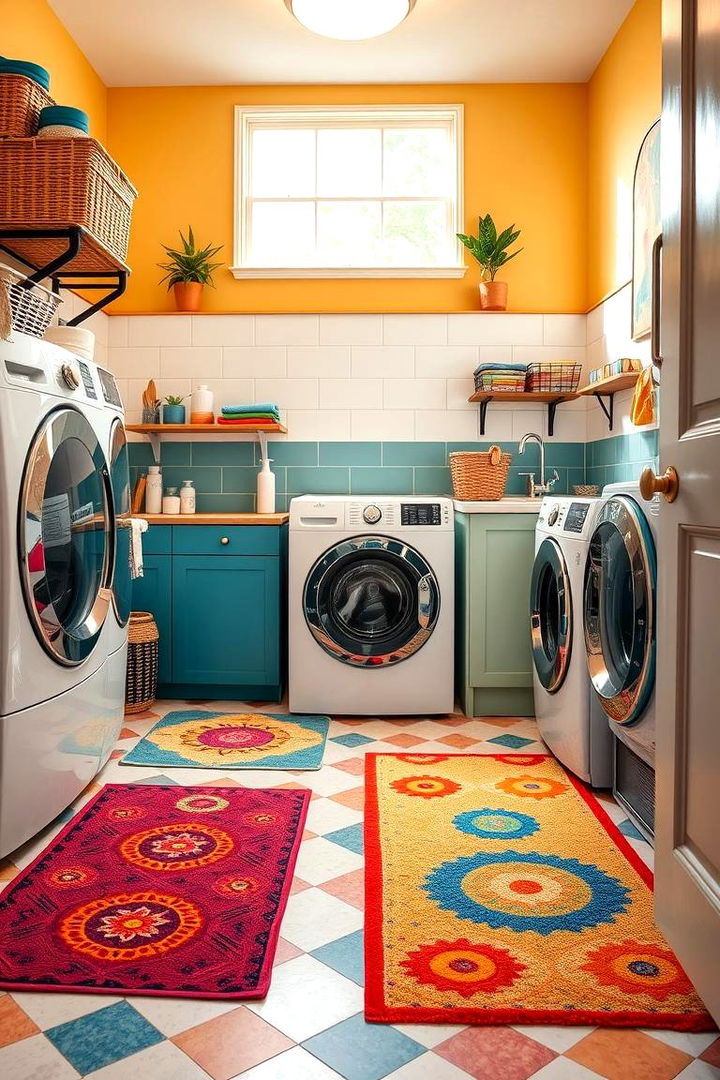 Colorful Floor Mats - 22 Laundry Room Floor Ideas