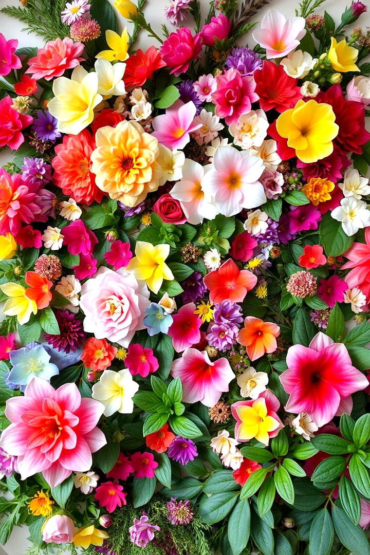 Colorful Flower Accent - 22 Indoor Plant Wall Ideas