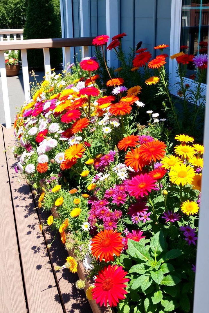 Colorful Flower Bed Design - 22 Deck Decorating Ideas With Plants