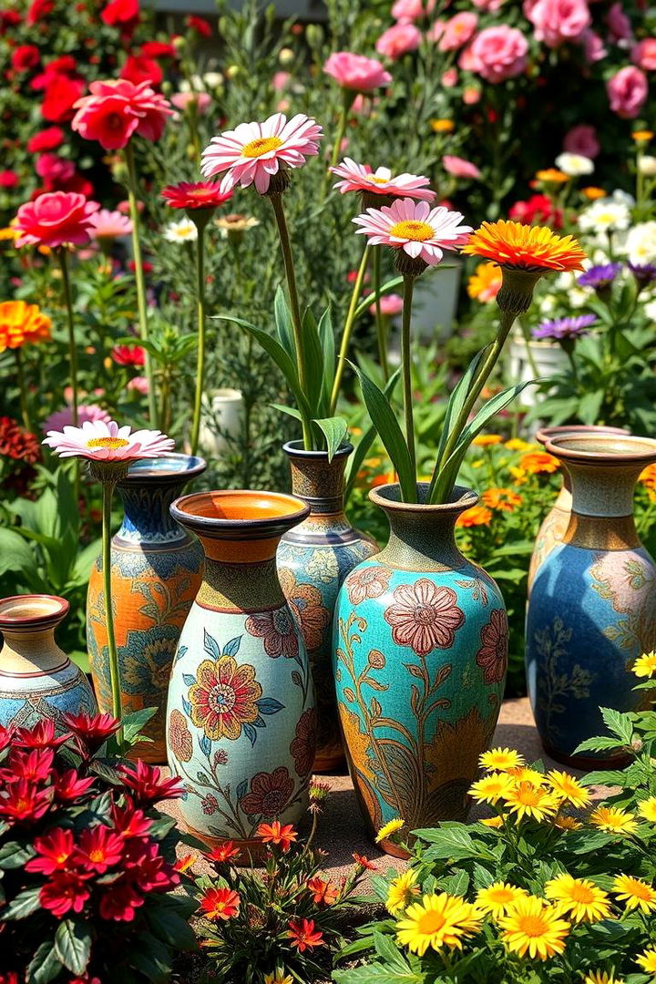 Colorful Flower Vases - 22 Garden Decor Ideas