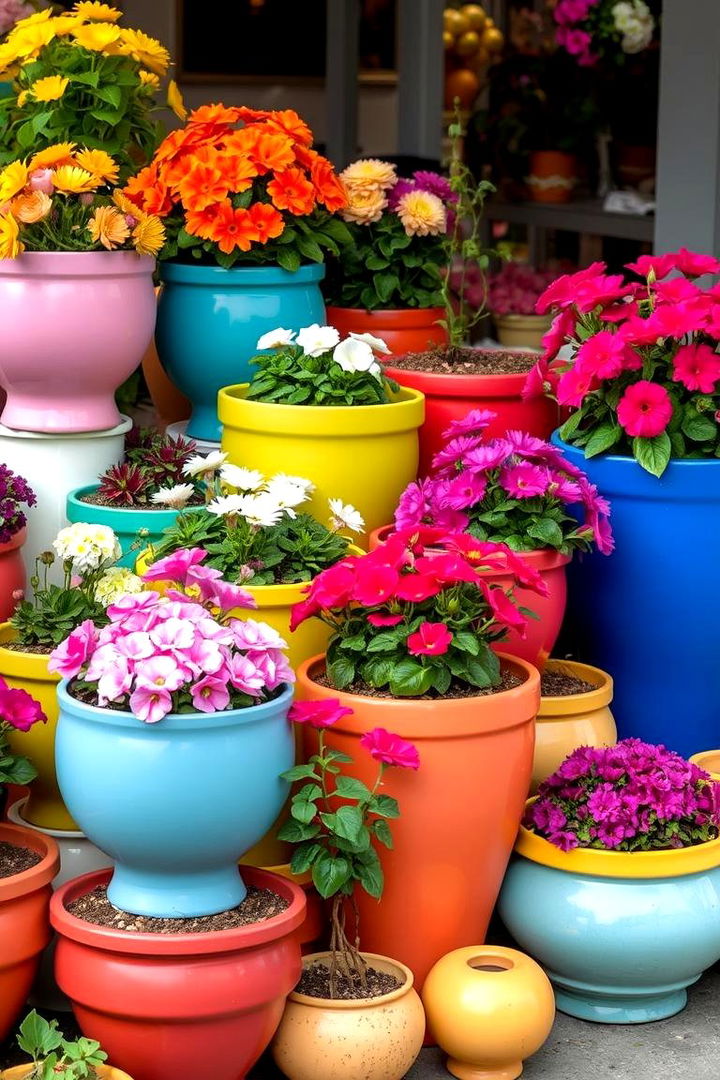 Colorful Garden Planters - 22 Backyard Decor Ideas