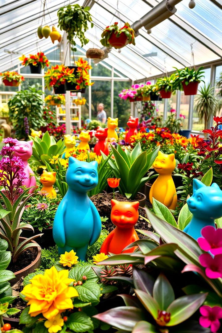 Colorful Garden Statues - 22 Greenhouse Decor Ideas