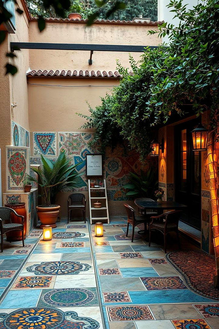 Colorful Mosaic Art - 22 Corner Patio Ideas