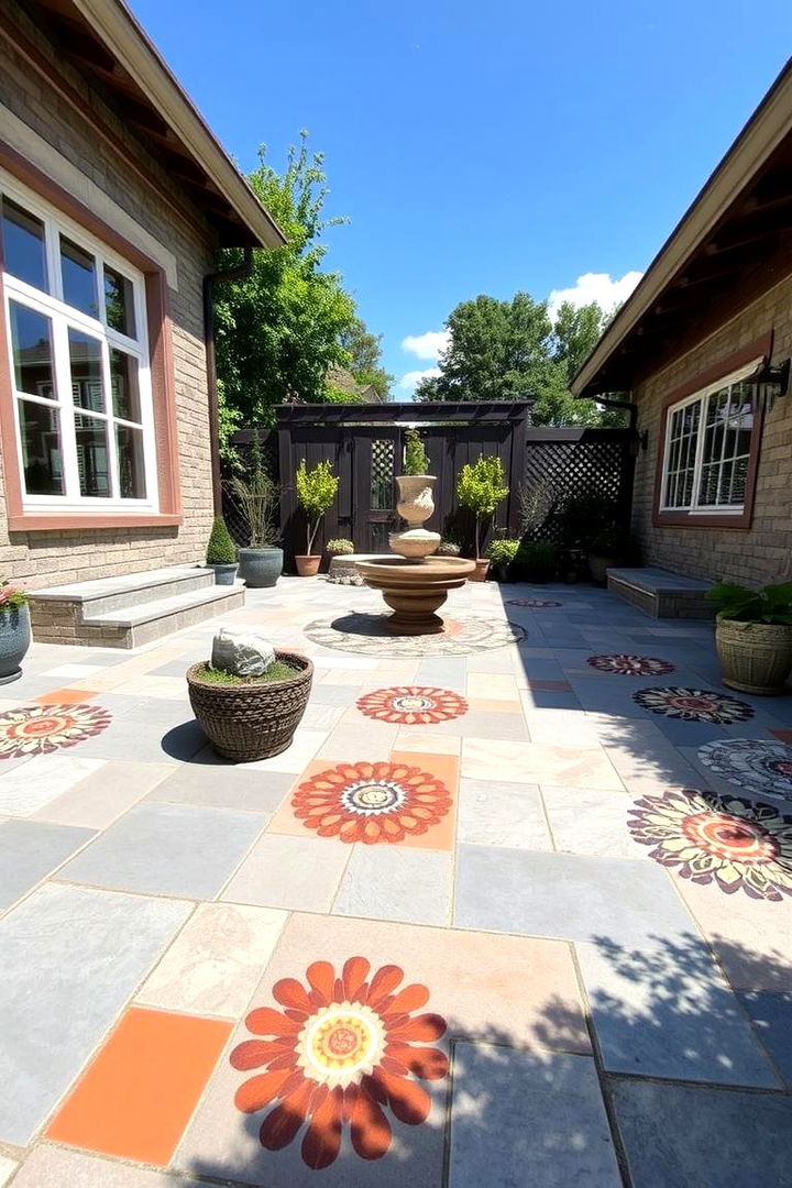 Colorful Mosaic Inlays - 22 Bluestone Patio Ideas