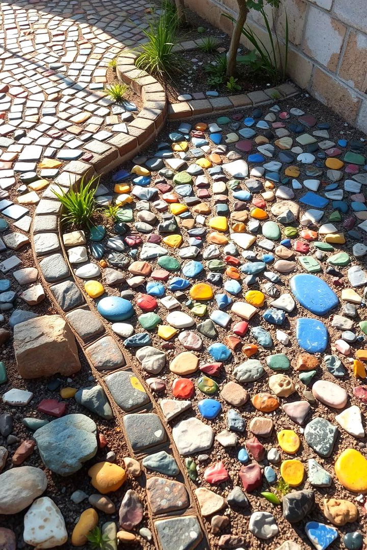 Colorful Mosaic Stone Garden - 22 Stone Garden Ideas