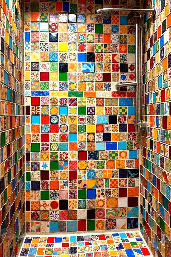 Colorful Mosaic Tile Showers - 22 Bathroom Shower Ideas