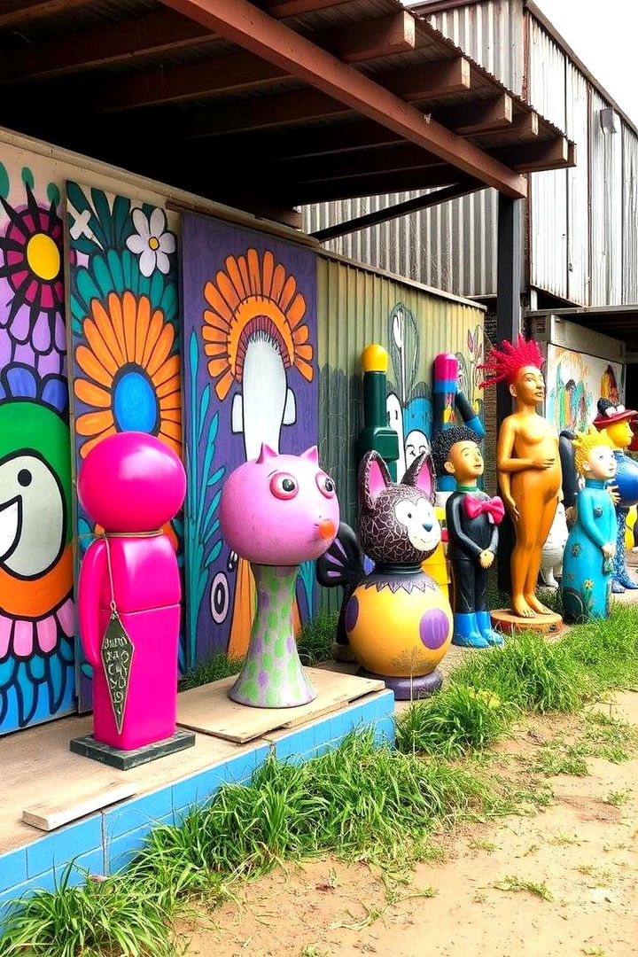 Colorful Outdoor Art Displays - 22 Farmhouse Patio Ideas