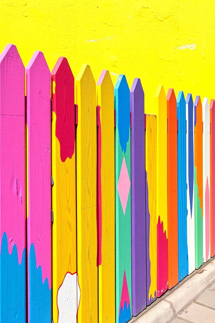 Colorful Painted Finishes - 22 Corner Fence Ideas