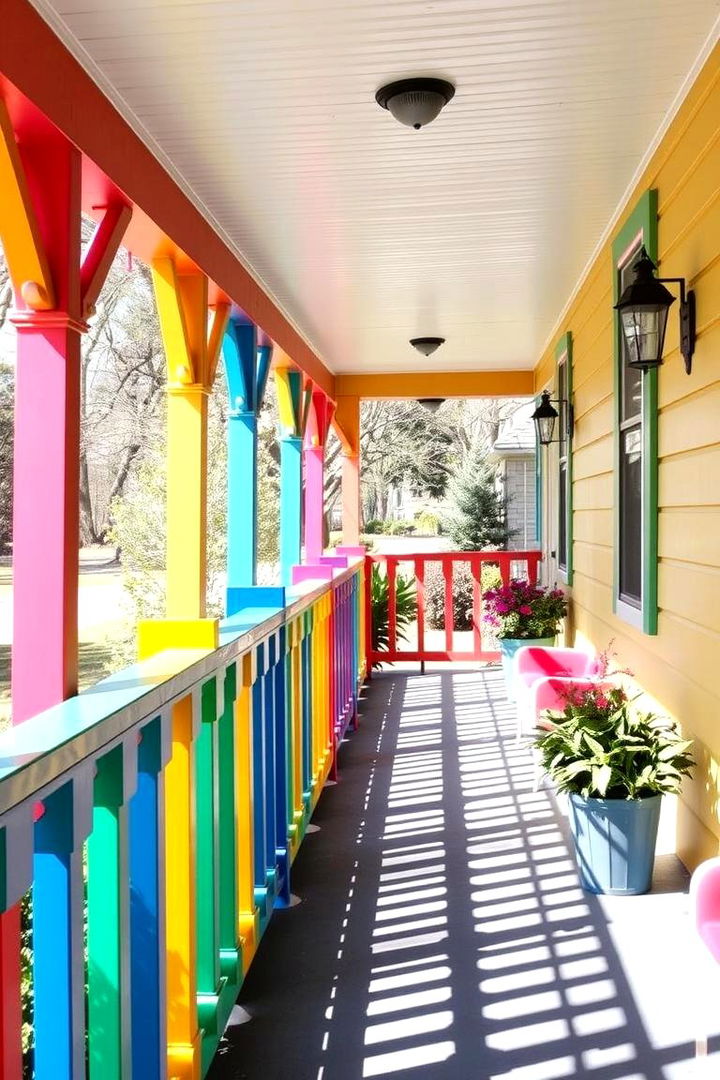 Colorful Painted Railings - 22 Porch Railing Ideas