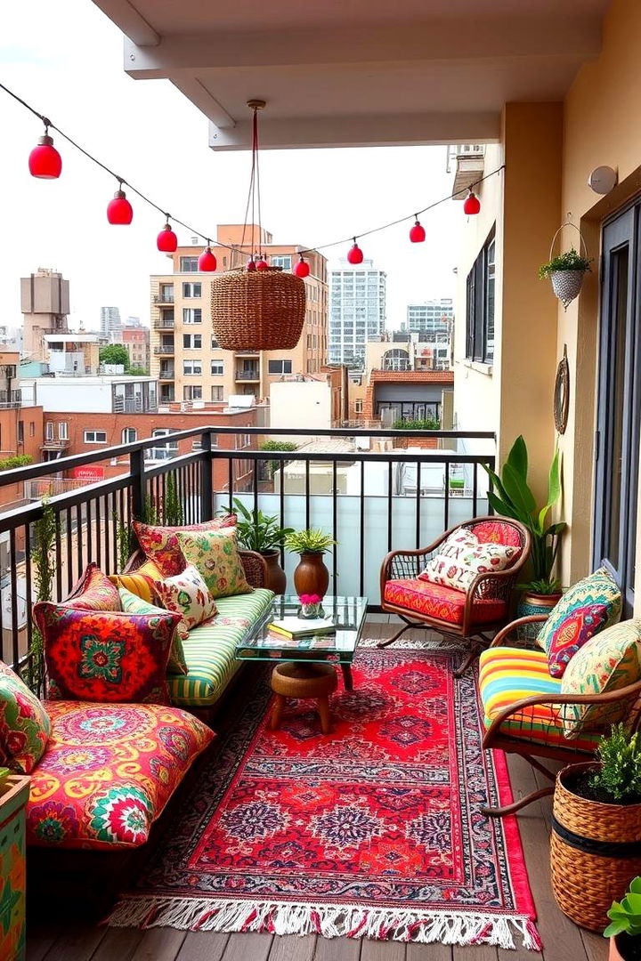 Colorful Pattern Play - 22 Balcony Deck Ideas