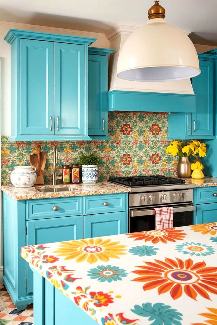 Colorful Patterned Encaustic - 22 Kitchen Countertop Ideas
