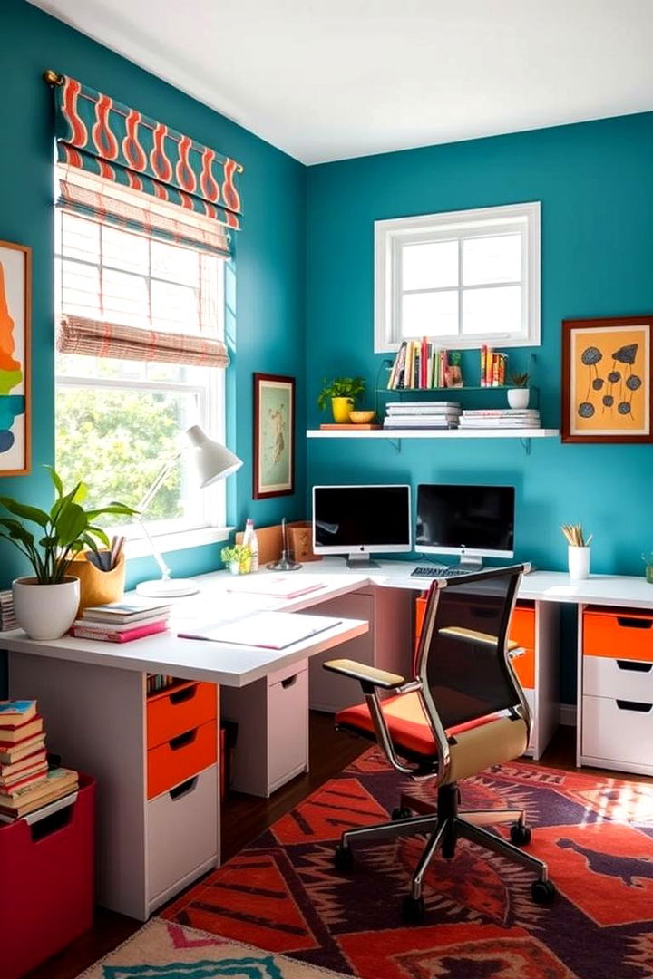 Colorful Personal Study - 22 Morning Room Ideas