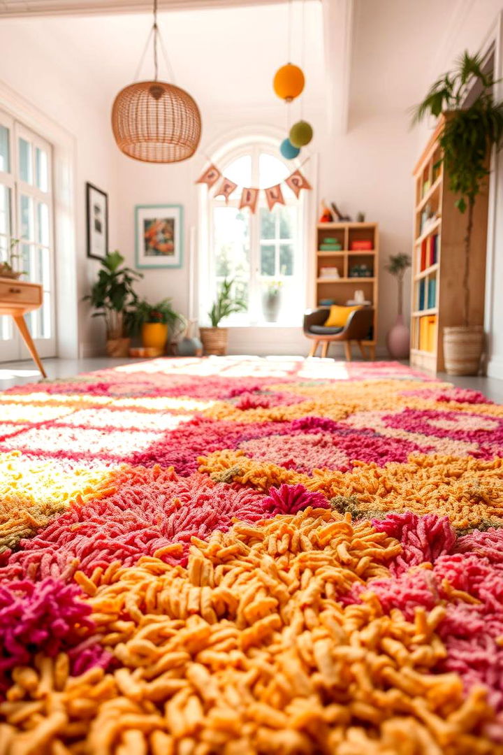 Colorful Shaggy Rugs - 22 Living Room Rug Ideas