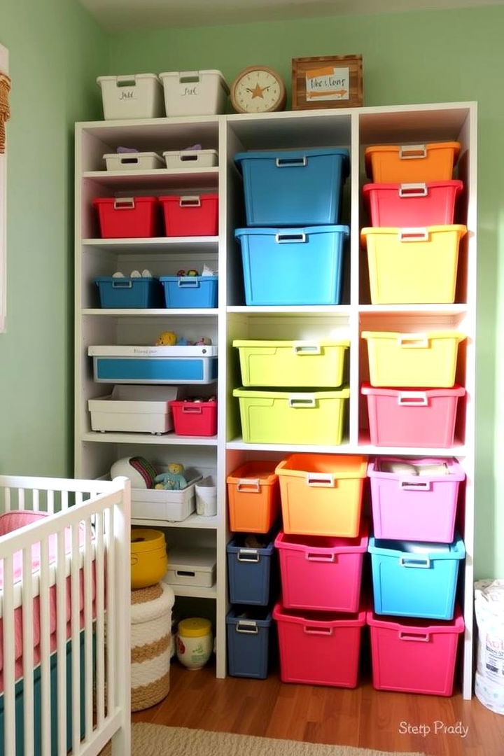 Colorful Stacking Storage - 22 Rainbow Nursery Ideas