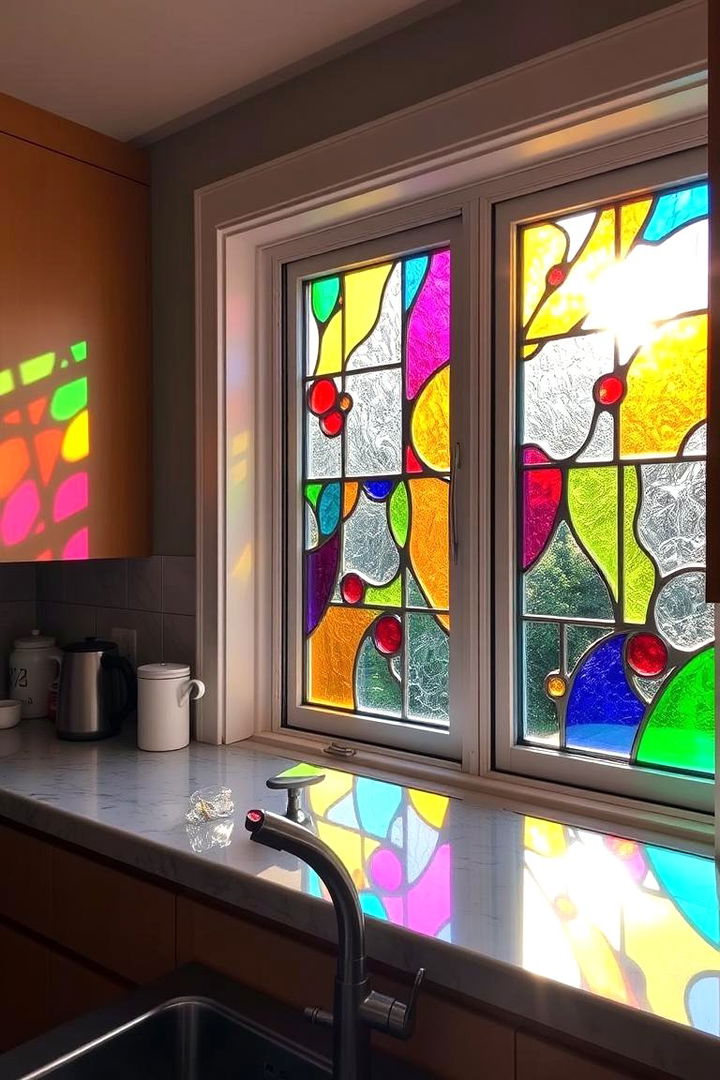 Colorful Stained Glass Features - 22 Kitchen Window Ideas