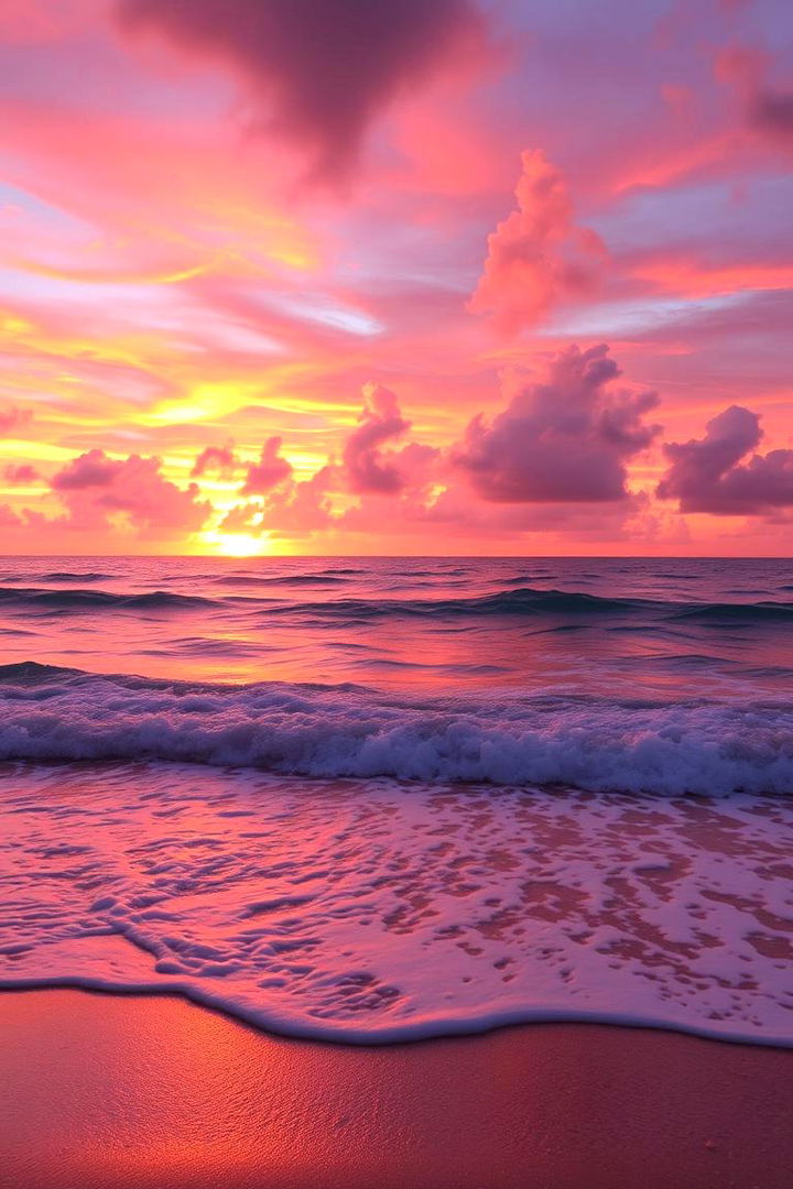 Colorful Sunset Over Beach - 22 Tropical Landscape Ideas