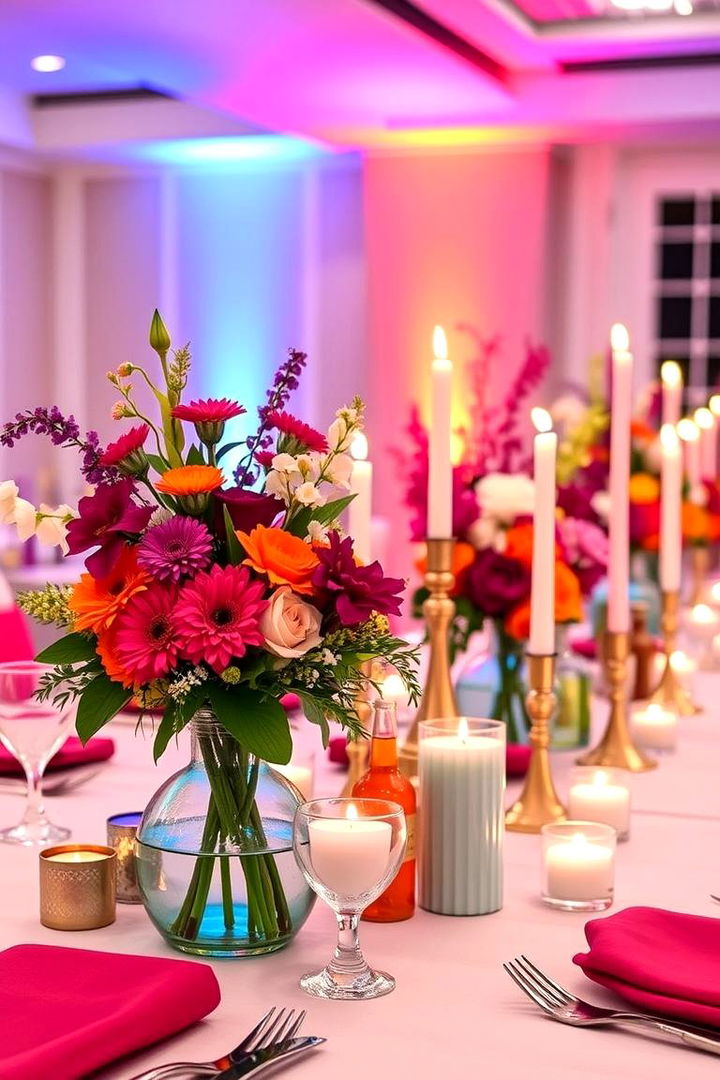 Colorful Table Centerpieces - 22 Birthday Decoration Ideas
