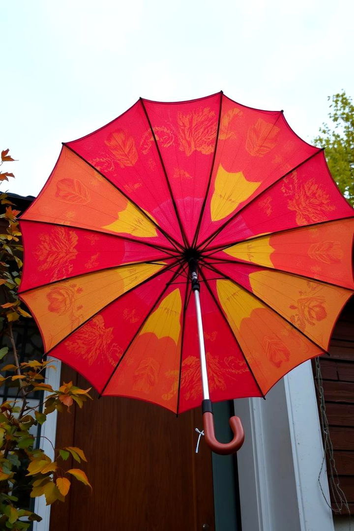 Colorful Umbrellas for Rainy Days - 22 Front Door Fall Decor Ideas