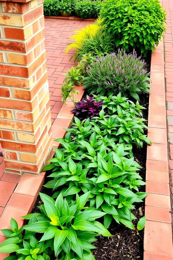 Combined Brick and Planting Features - 22 Brick Landscaping Ideas