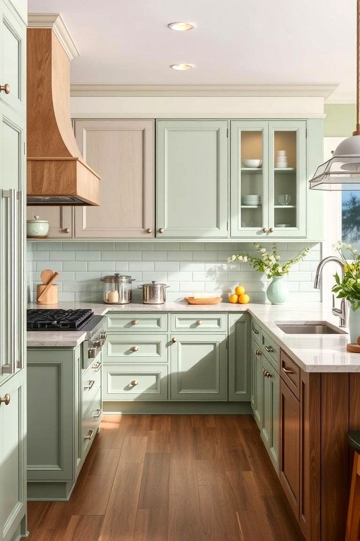 Combining Seafoam with Neutral Tones - 22 Seafoam Green Kitchen Ideas