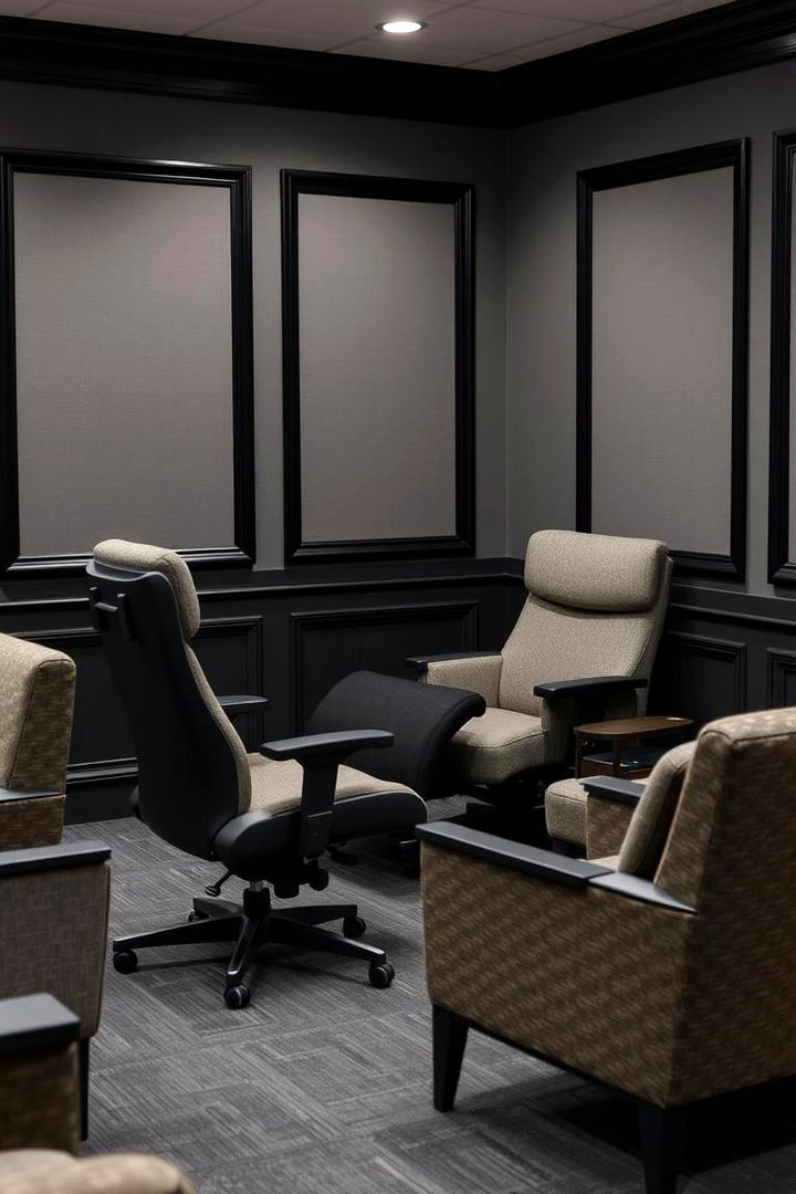 Comfort Driven Seating Arrangements - 22 Living Room With Grey Walls and Black Trim