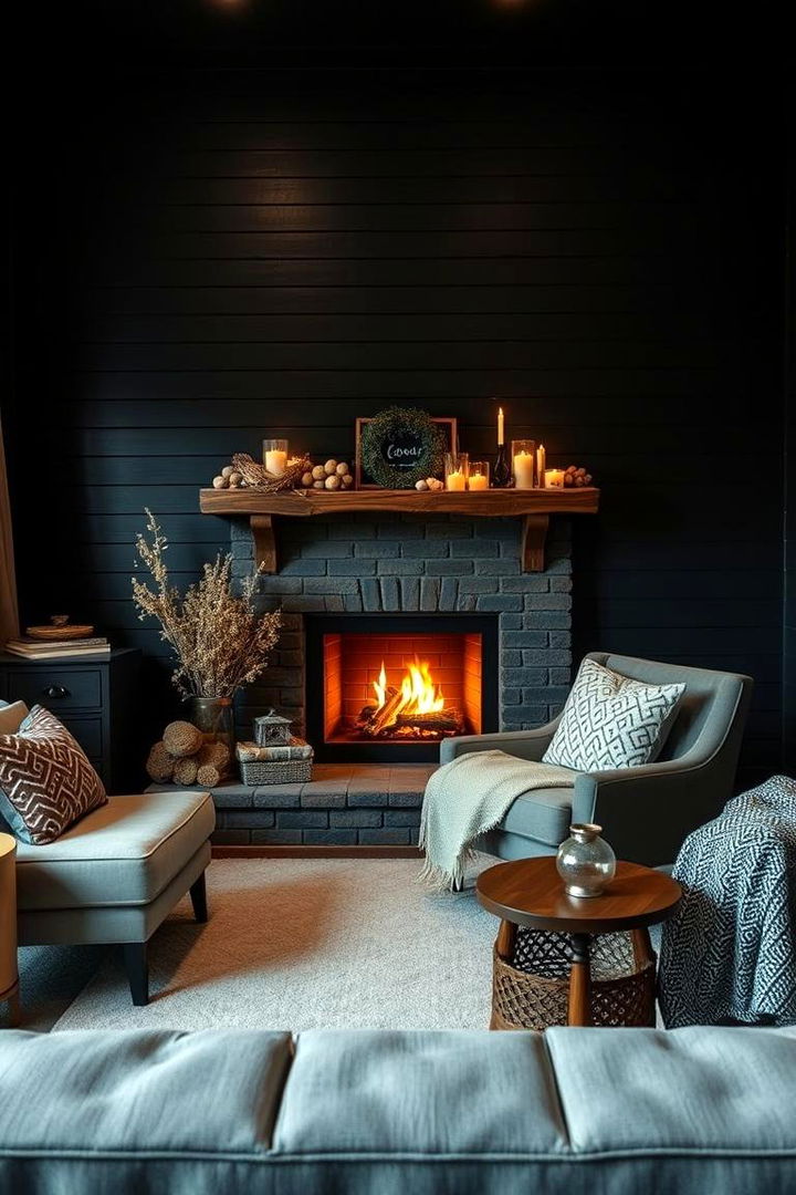 Comfort Focused Cocoon - 22 Black Shiplap Fireplace Ideas