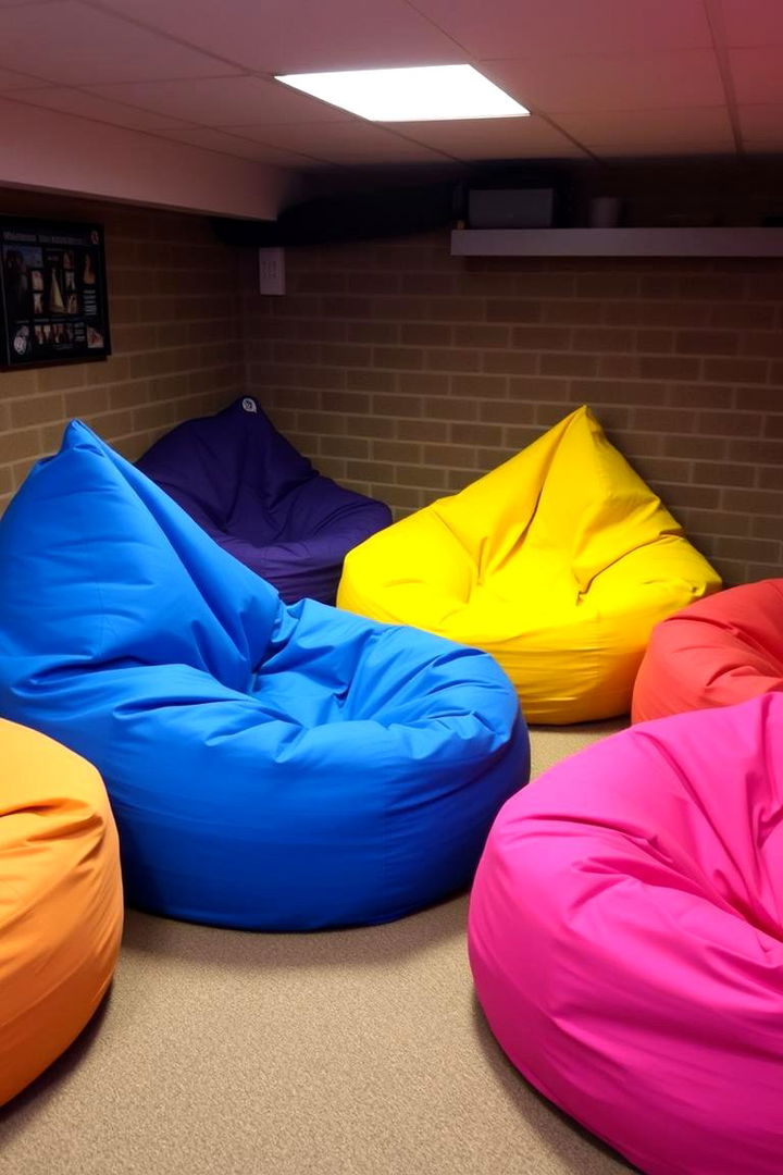 Comfortable Bean Bag Lounge - 22 Basement Furniture Ideas