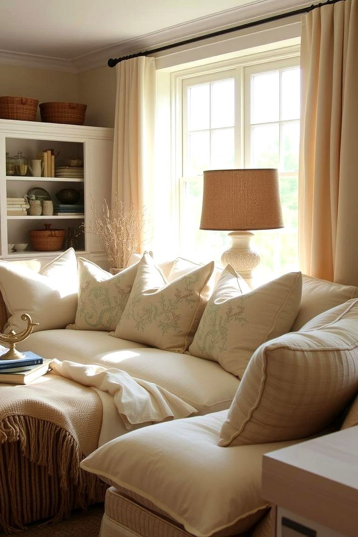 Comfortable Coastal Fabrics - 22 Beach House Decor Ideas