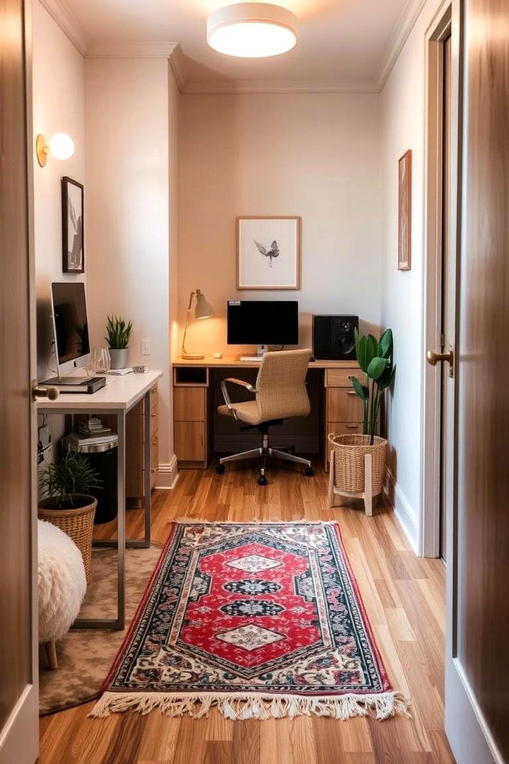 Comfortable Flooring Choices for Warm Ambience - 22 Small Home Office Ideas