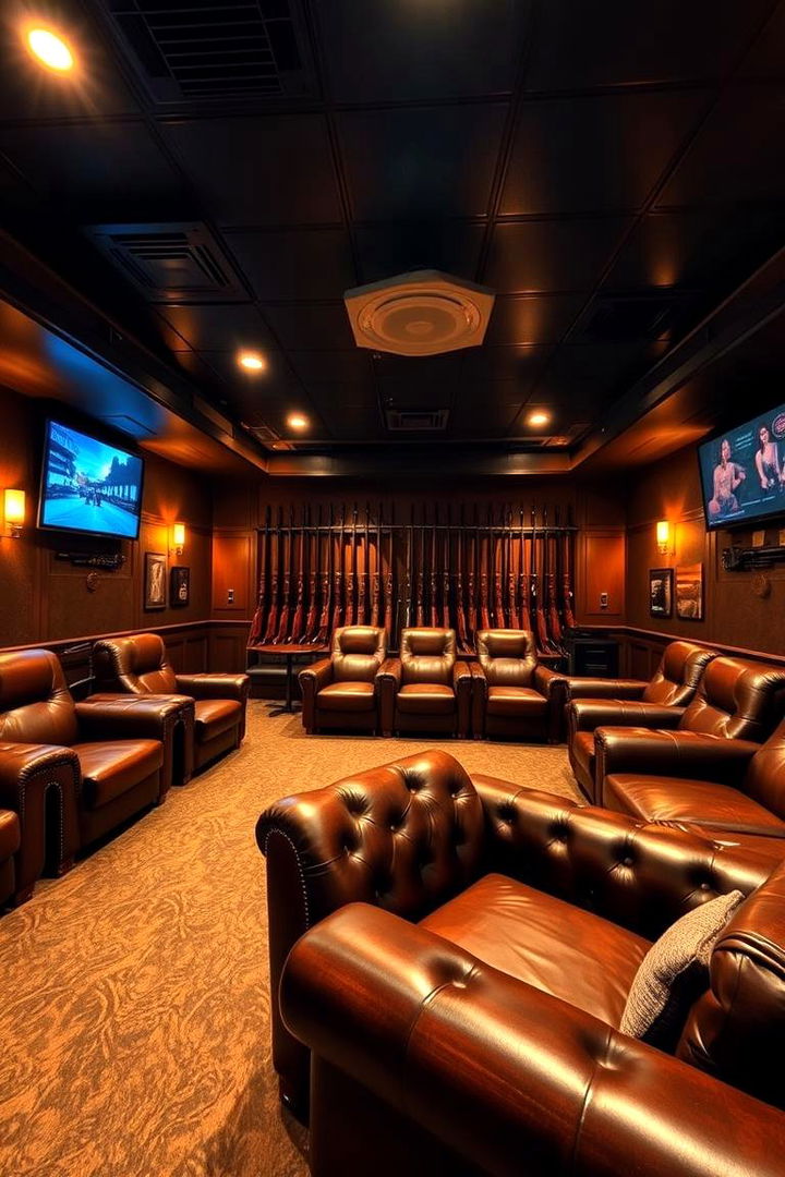Comfortable Seating and Lounge Area - 22 Man Cave Gun Room Ideas
