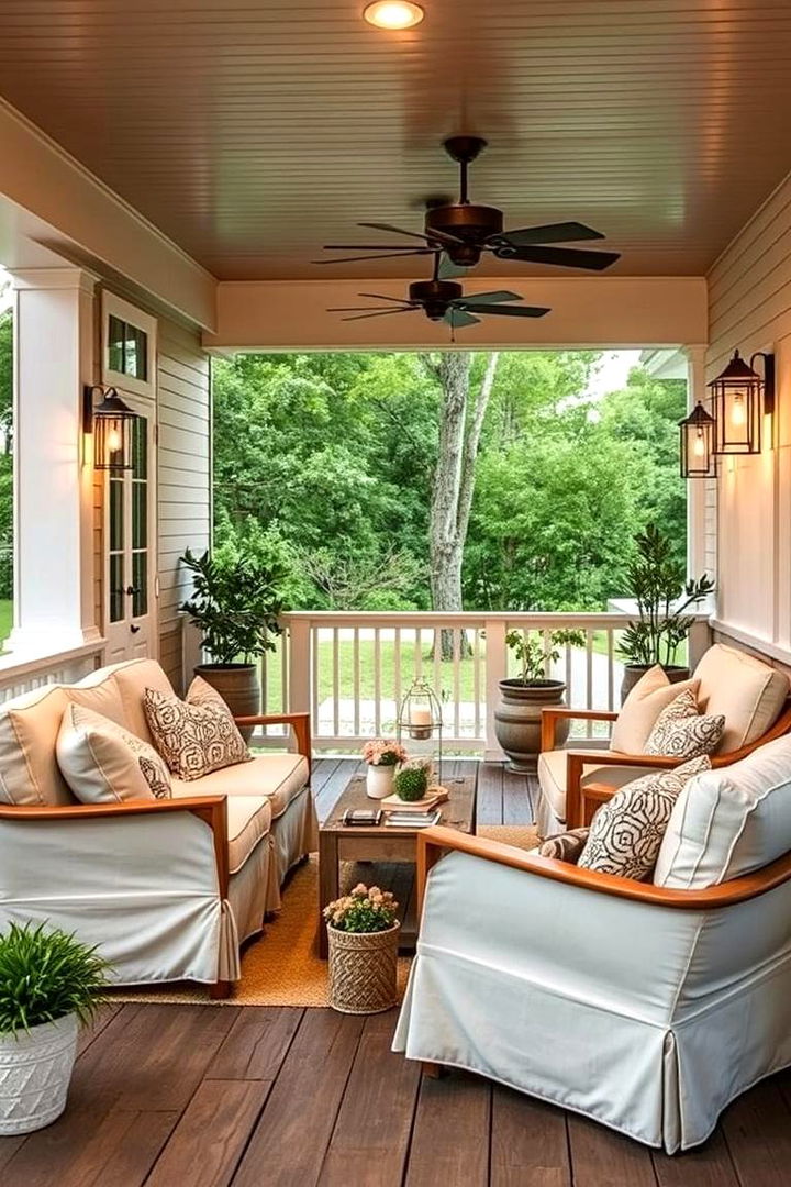 Comfortable Slipcovered Furniture - 22 Farmhouse Porch Ideas
