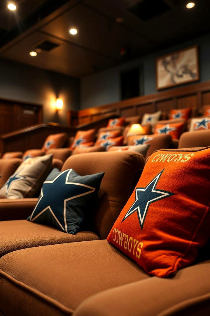 Comfortable Viewing with Cowboys Accents - 22 Dallas Cowboys Man Cave Ideas