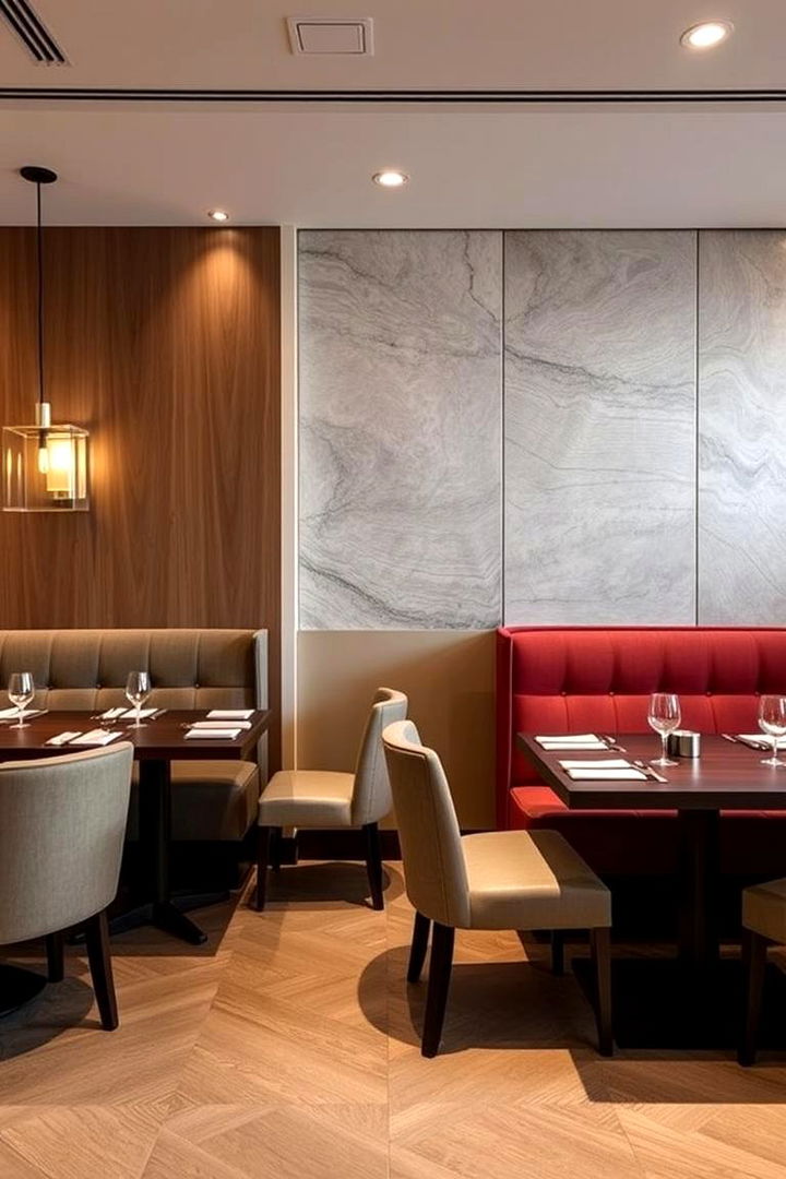 Comfortable Yet Sophisticated Booth Seating - 22 Transitional Dining Room Ideas