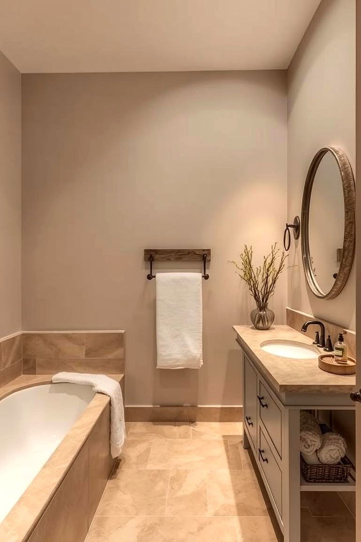 Comforting Neutral Palette for Timeless Elegance - 22 Country Bathroom Ideas