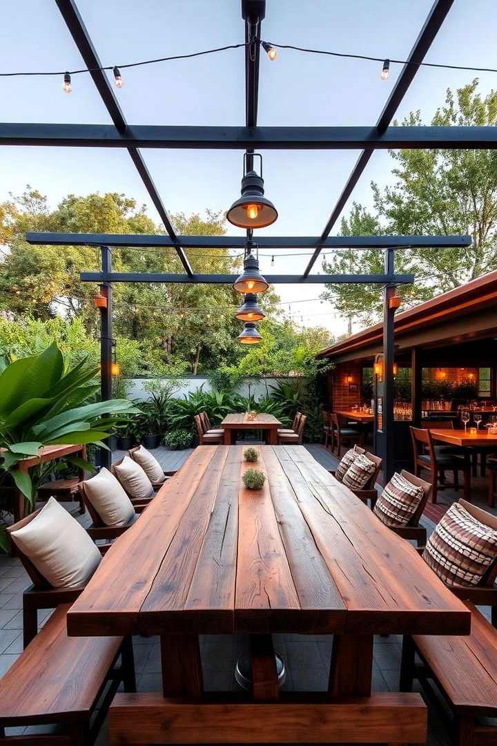 Communal Table Outdoor Dining - 22 Outdoor Dining Area Ideas