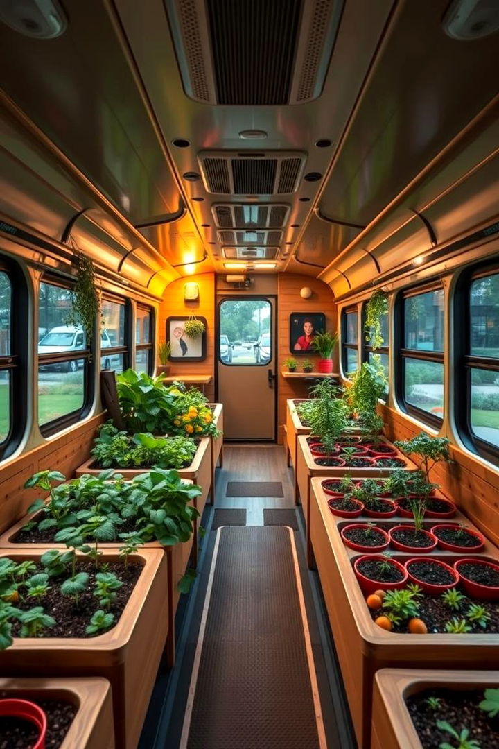 Community Garden Hub on Wheels - 22 School Bus Greenhouse Ideas