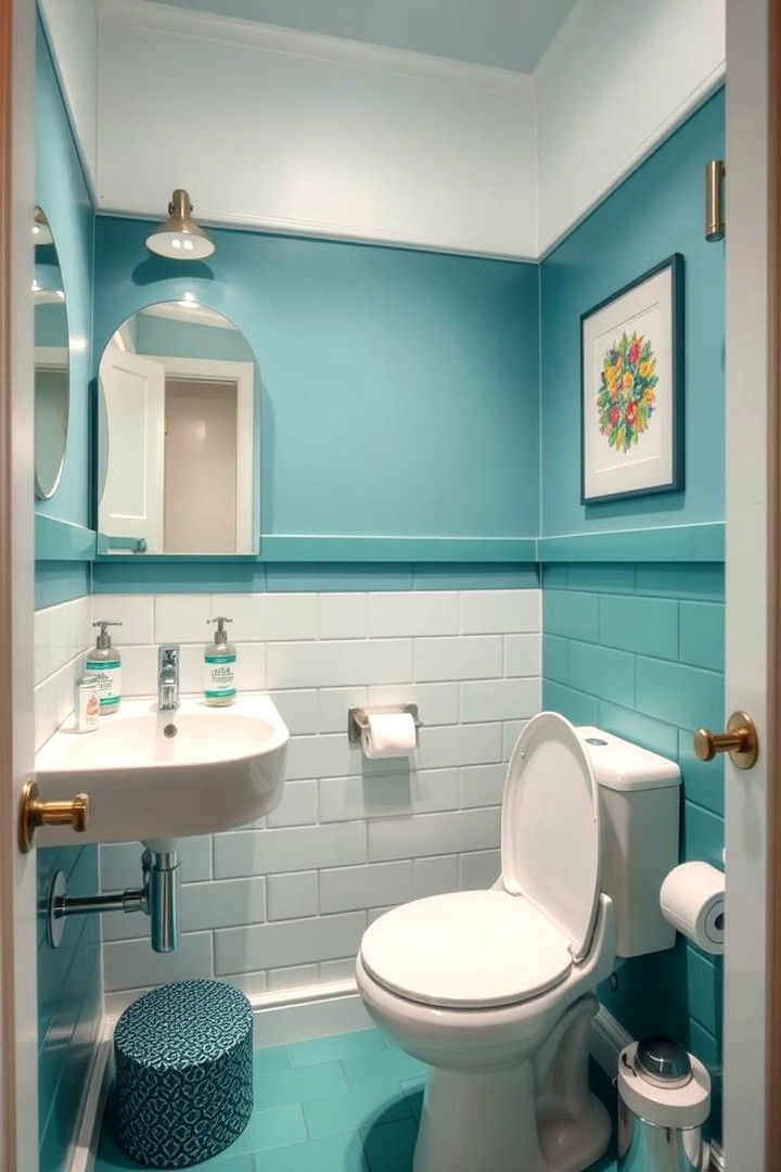 Compact Bathrooms Enhanced by Teal - 22 Teal Bathroom Ideas