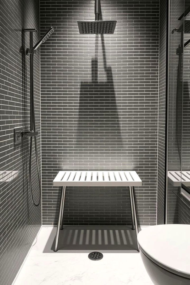 Compact Bench for Tight Spaces - 22 Shower Bench Ideas