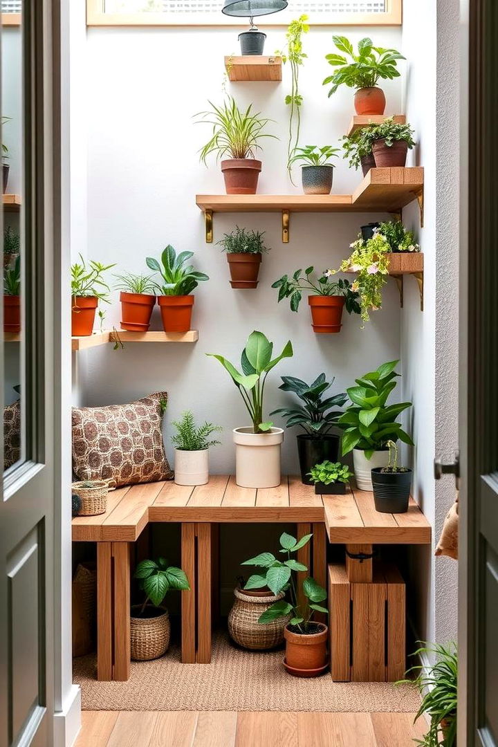 Compact Botanical Corner - 22 Corner Greenhouse Ideas