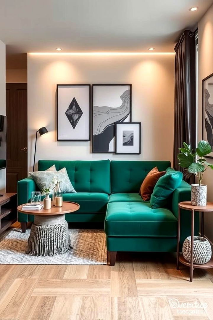 Compact City Living - 22 Emerald Green Sofa Living Room Ideas