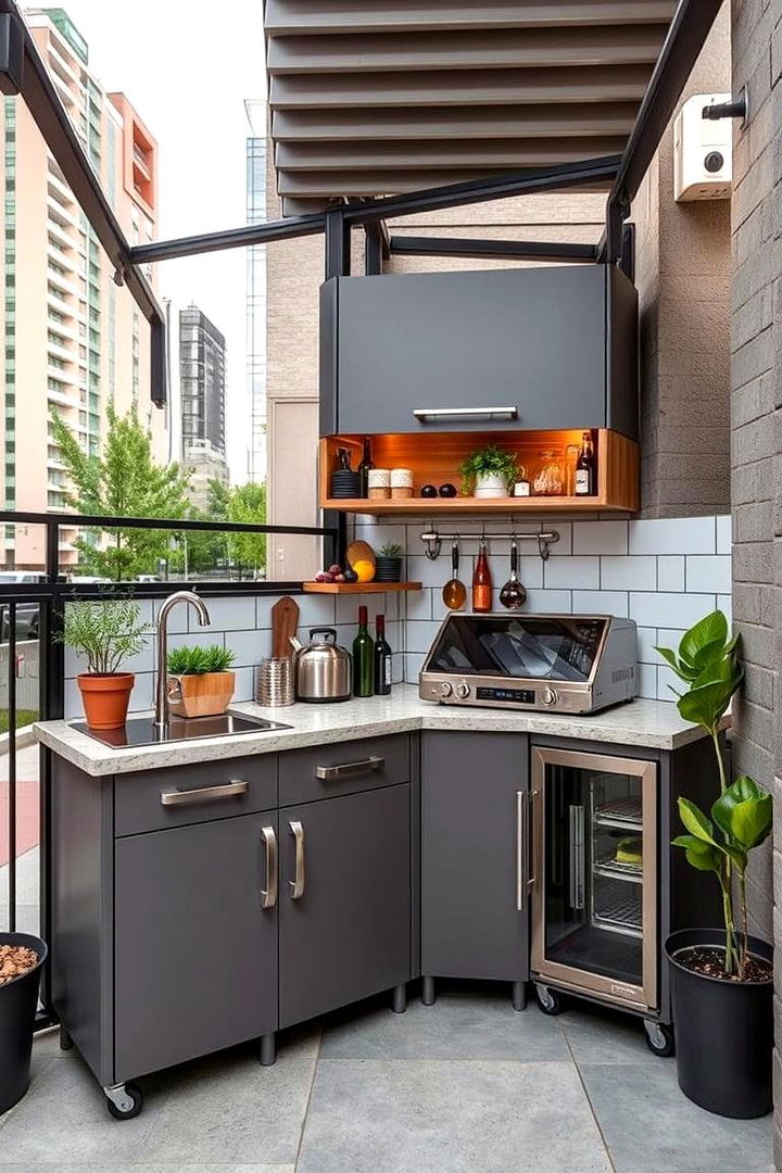 Compact City Outdoor Kitchen - 22 Outdoor Kitchen Designs
