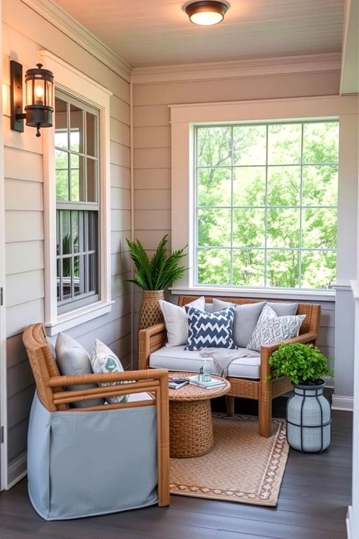 Compact Cozy Corner Porch - 22 Side Porch Ideas
