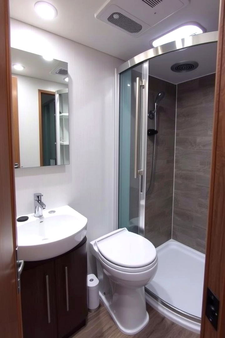 Compact Fixtures for Maximized Space - 22 Small Rv Bathroom Ideas